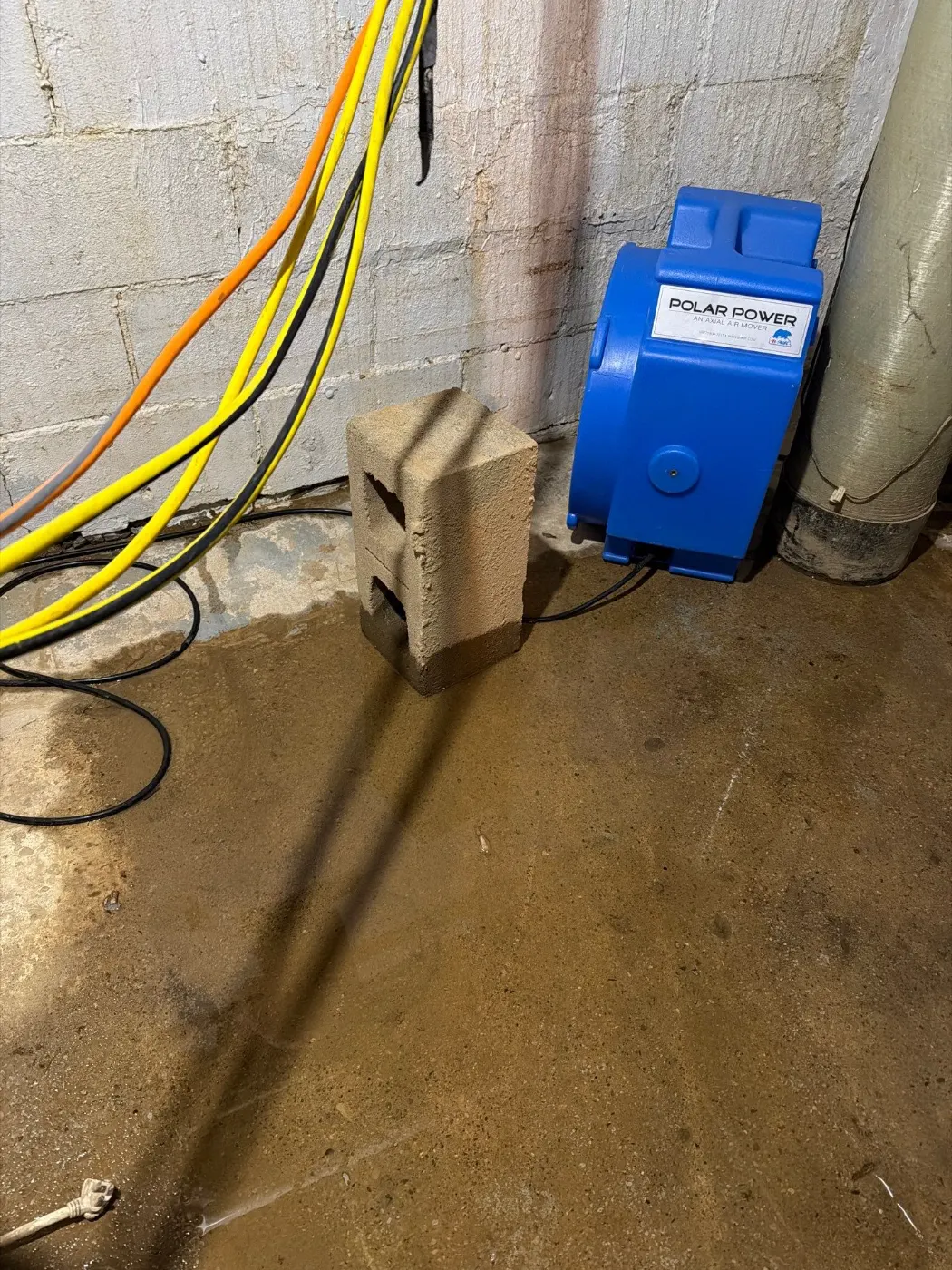 Basement water extraction in Mill Race Indiana home